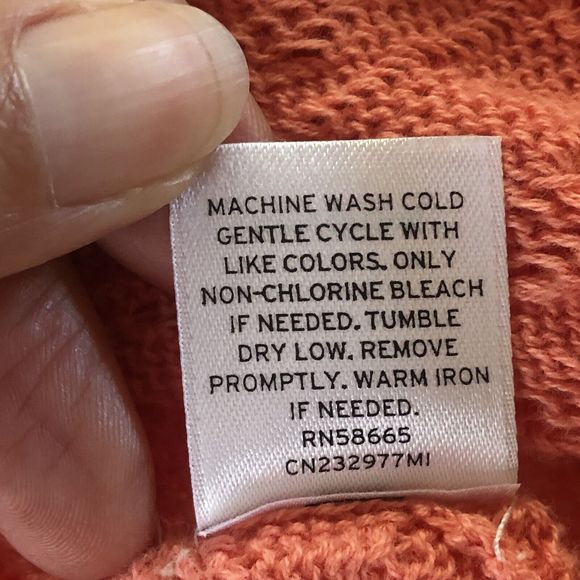 Caslon open front Waterfall Crochet Orange cardigan Small - Picture 6 of 11